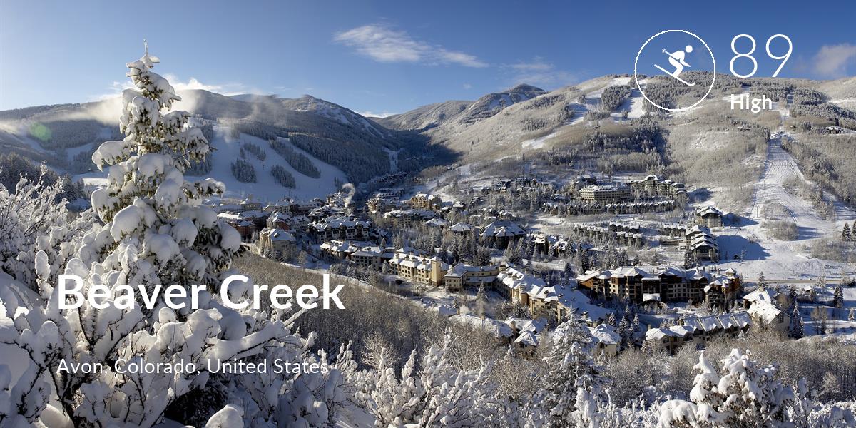 Skiing comfort level is 89 in Beaver Creek