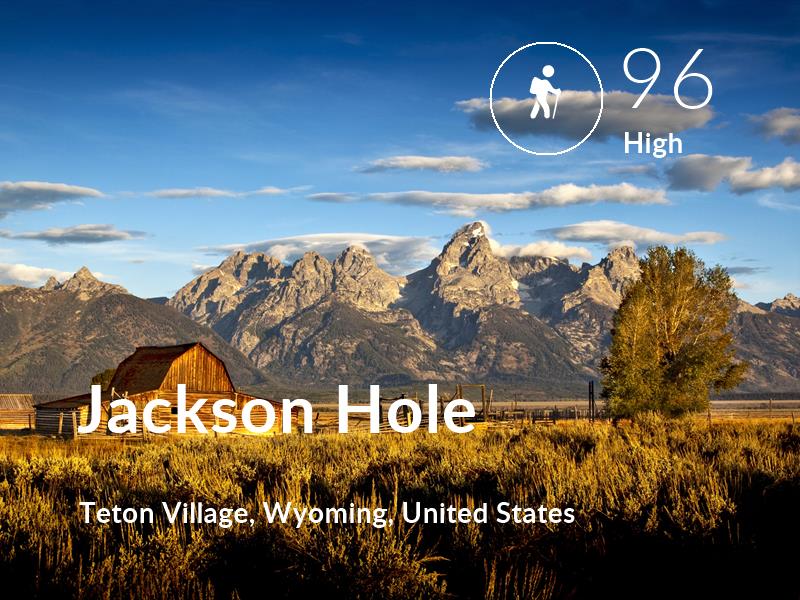 Hiking comfort level is 96 in Jackson Hole