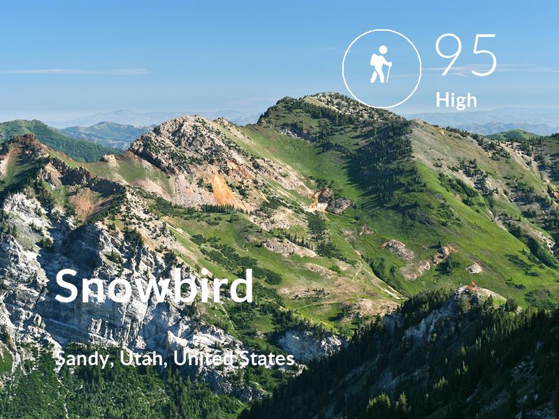 Hiking comfort level is 95 in Snowbird