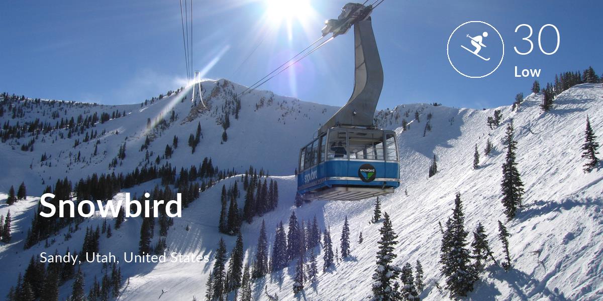 Skiing comfort level is 30 in Snowbird