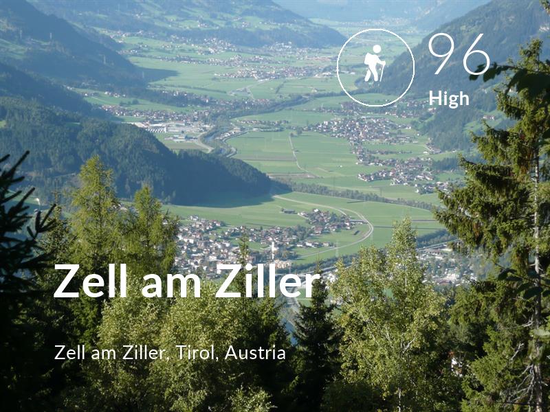 Hiking comfort level is 96 in Zell am Ziller