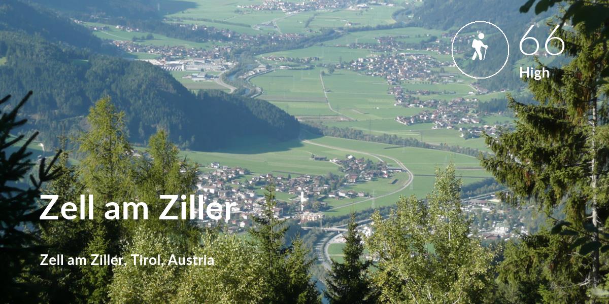 Hiking comfort level is 66 in Zell am Ziller