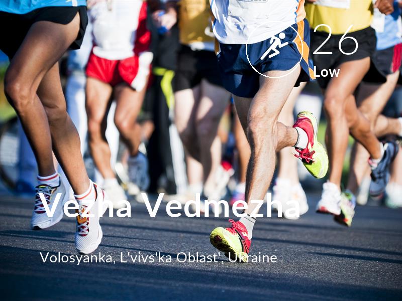 Running comfort level is 26 in Vezha Vedmezha