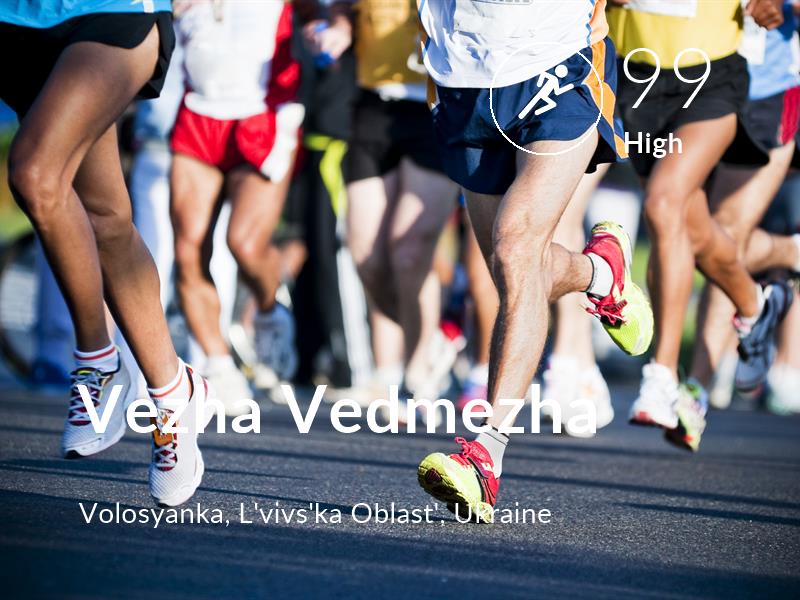 Running comfort level is 99 in Vezha Vedmezha