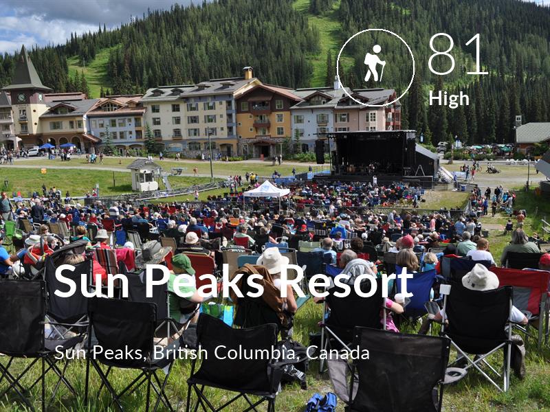 Hiking comfort level is 81 in Sun Peaks Resort