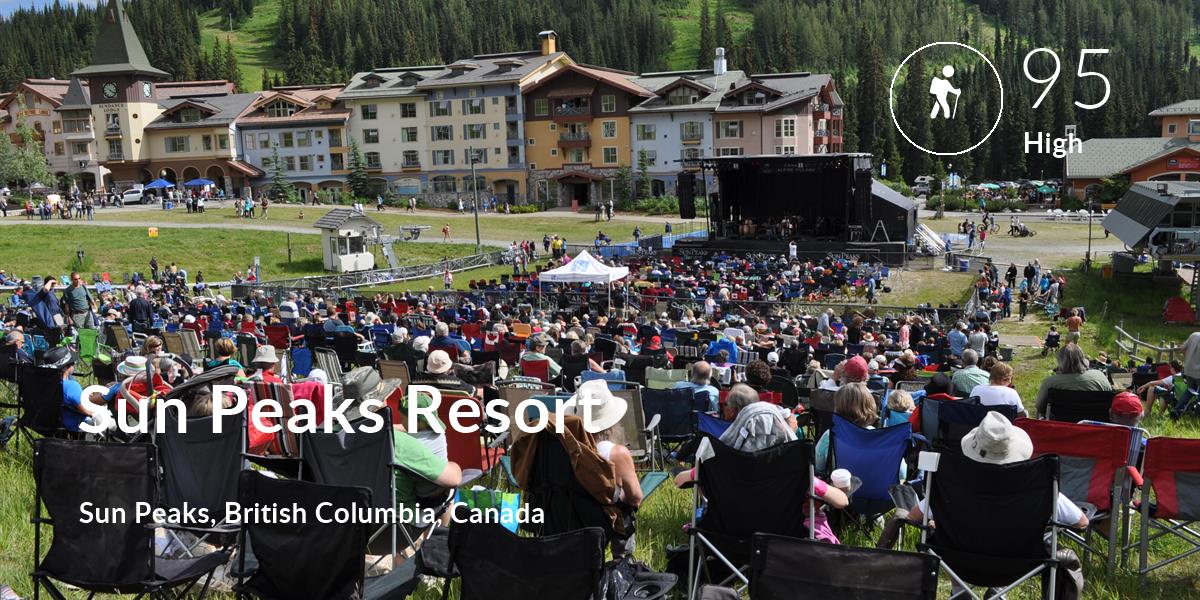 Hiking comfort level is 95 in Sun Peaks Resort