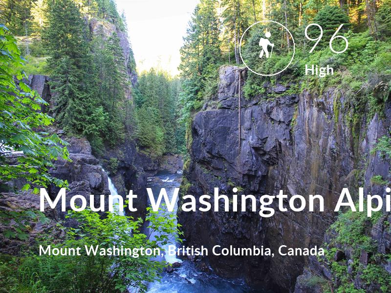 Hiking comfort level is 96 in Mount Washington Alpine Resort