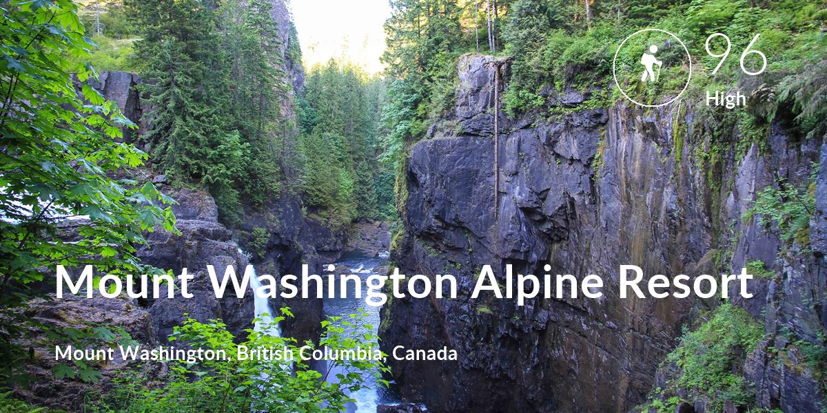 Hiking comfort level is 96 in Mount Washington Alpine Resort