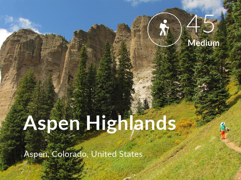 Hiking comfort level is 45 in Aspen Highlands