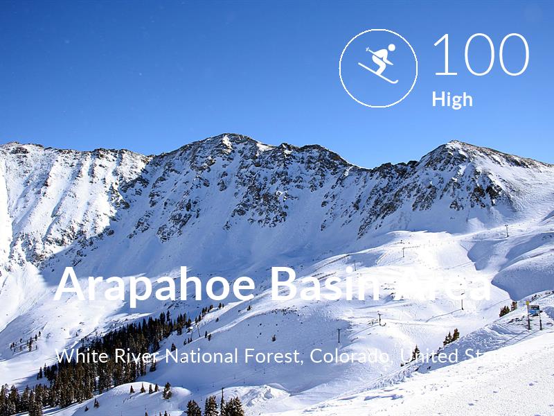 Skiing comfort level is 100 in Arapahoe Basin Area