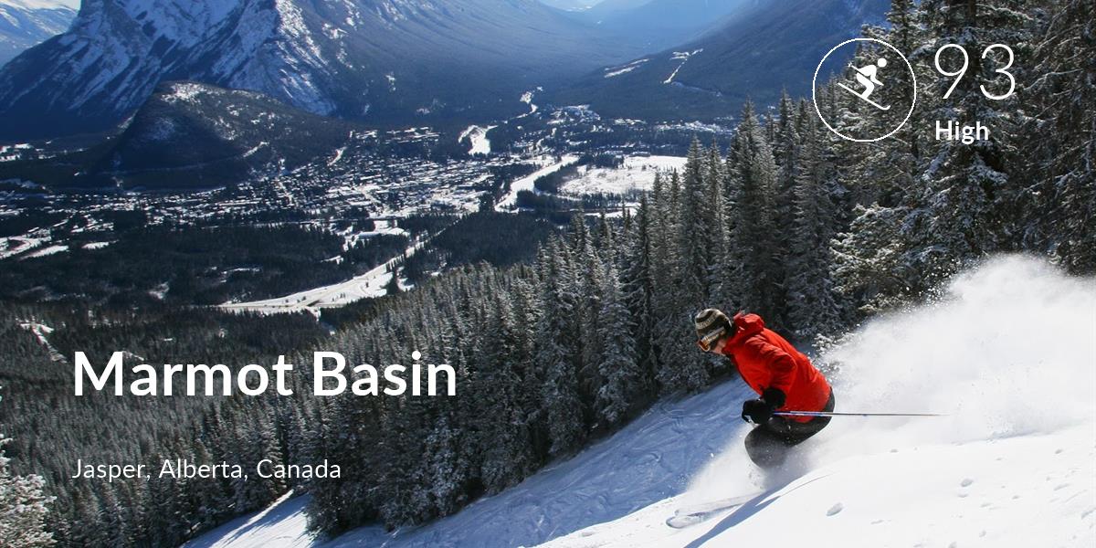 Skiing  comfort level is 93 in Marmot Basin