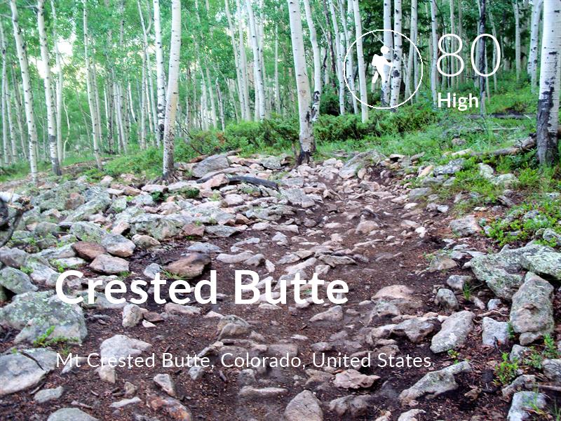 Hiking comfort level is 80 in Crested Butte