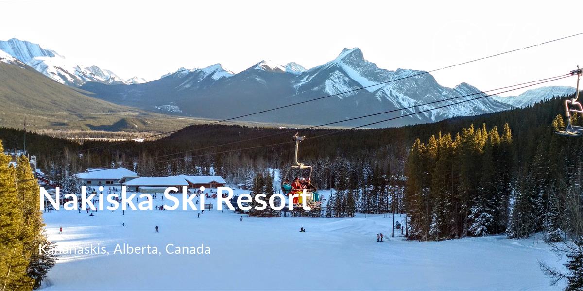 Skiing comfort level is 73 in Nakiska Ski Resort