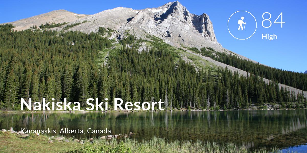 Hiking comfort level is 84 in Nakiska Ski Resort