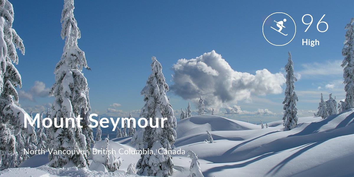 Skiing comfort level is 96 in Mount Seymour