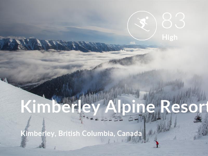 Skiing comfort level is 83 in Kimberley Alpine Resort