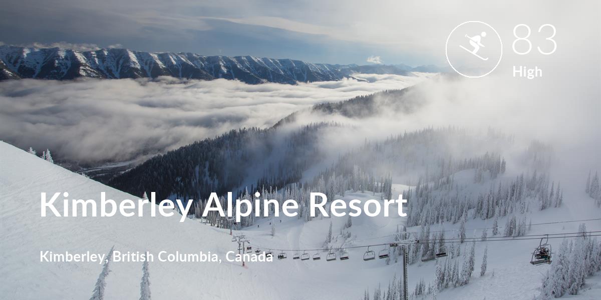 Skiing comfort level is 83 in Kimberley Alpine Resort