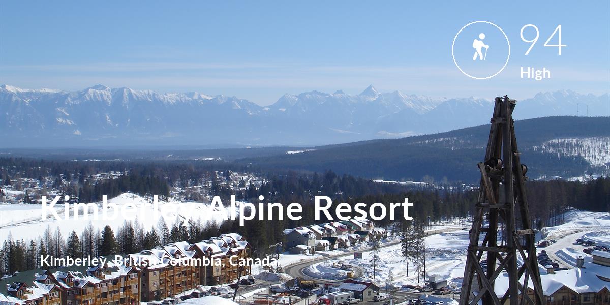Hiking comfort level is 94 in Kimberley Alpine Resort