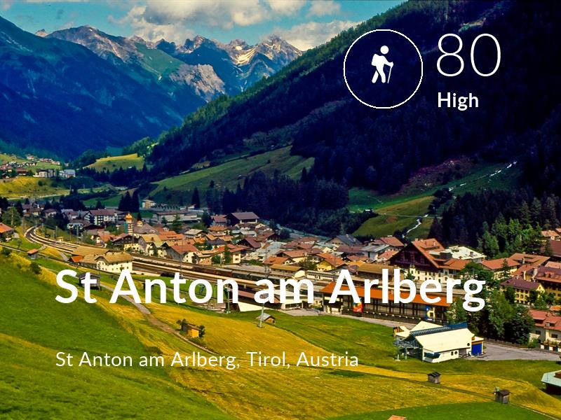 Hiking comfort level is 80 in St Anton am Arlberg