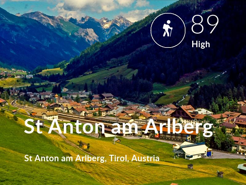 Hiking comfort level is 89 in St Anton am Arlberg