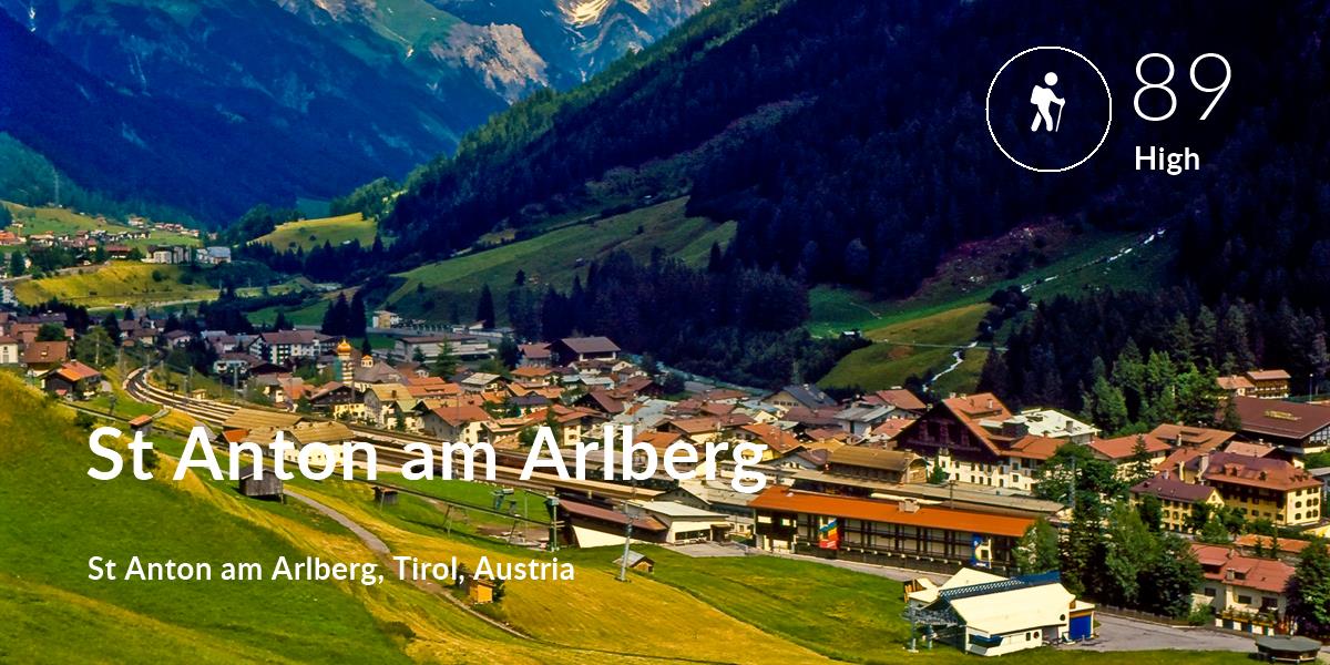 Hiking comfort level is 89 in St Anton am Arlberg