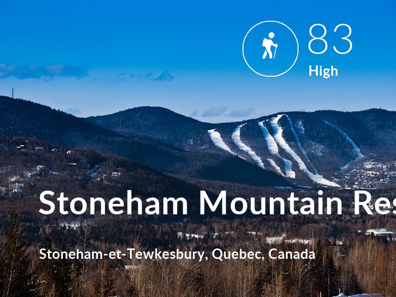 Hiking comfort level is 83 in Stoneham Mountain Resort