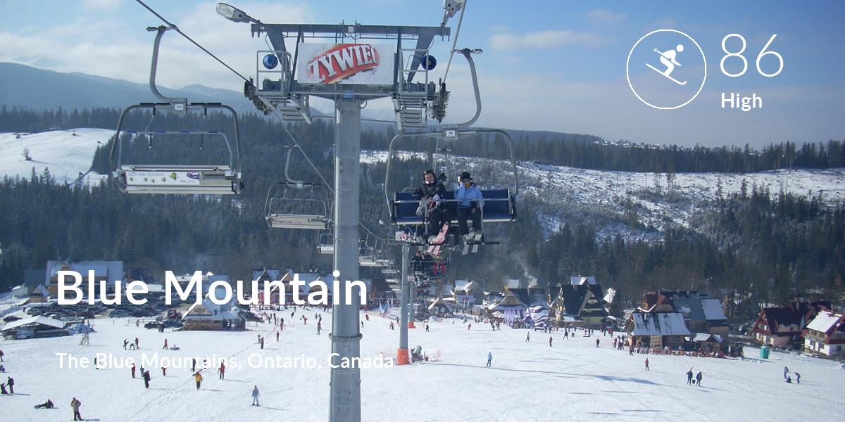 Skiing comfort level is 86 in Blue Mountain