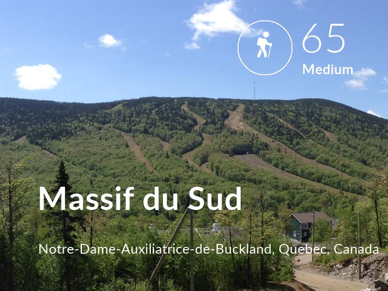 Hiking comfort level is 65 in Massif du Sud