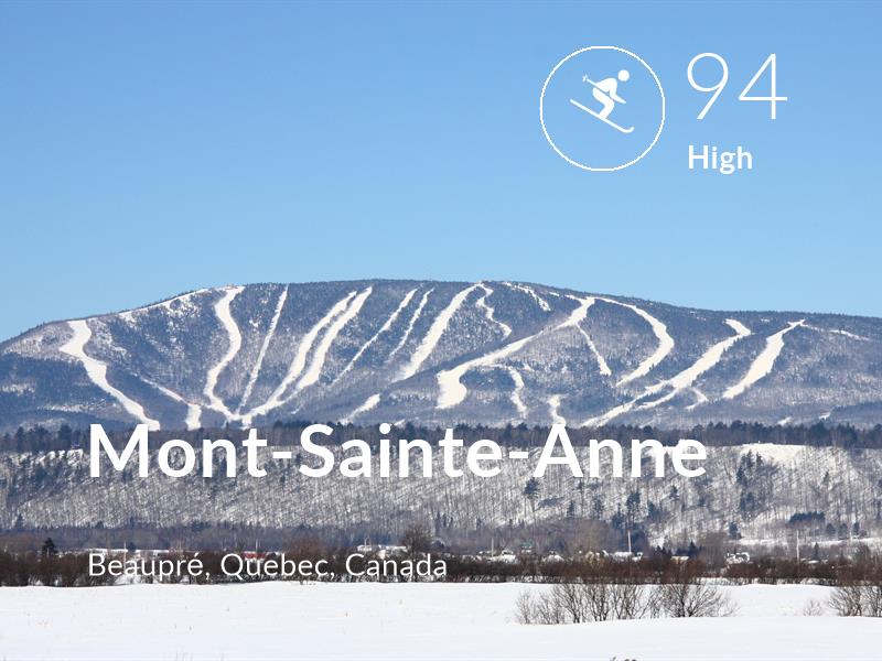 Skiing comfort level is 94 in Mont-Sainte-Anne