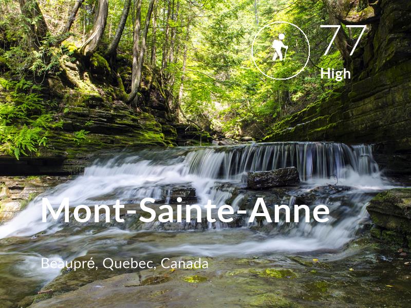 Hiking comfort level is 77 in Mont-Sainte-Anne