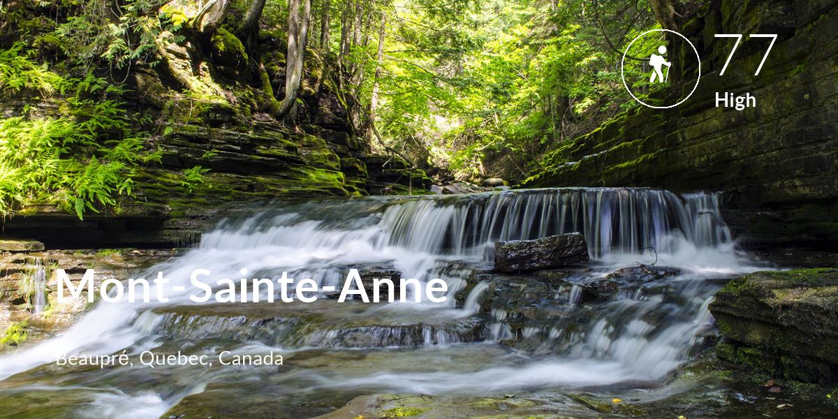 Hiking comfort level is 77 in Mont-Sainte-Anne