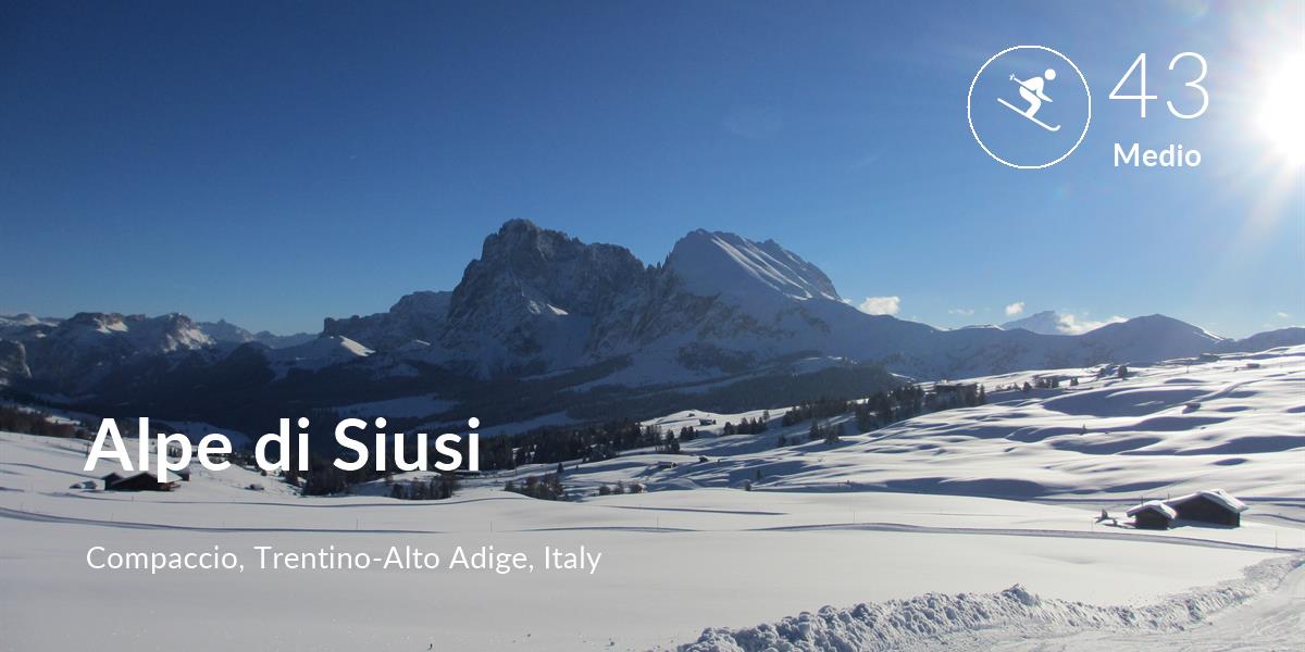 Skiing comfort level is 43 in Alpe di Siusi