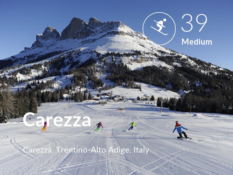 Skiing comfort level is 39 in Carezza