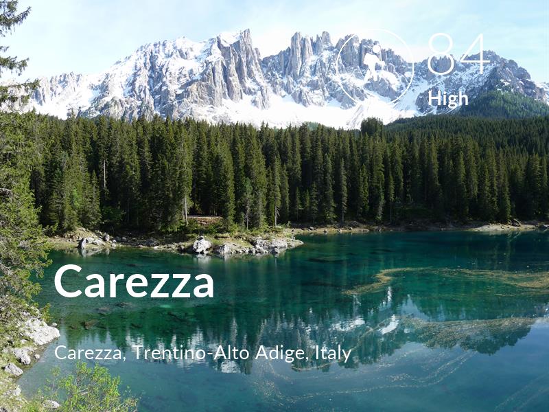 Hiking comfort level is 84 in Carezza