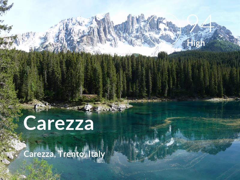 Hiking comfort level is 94 in Carezza