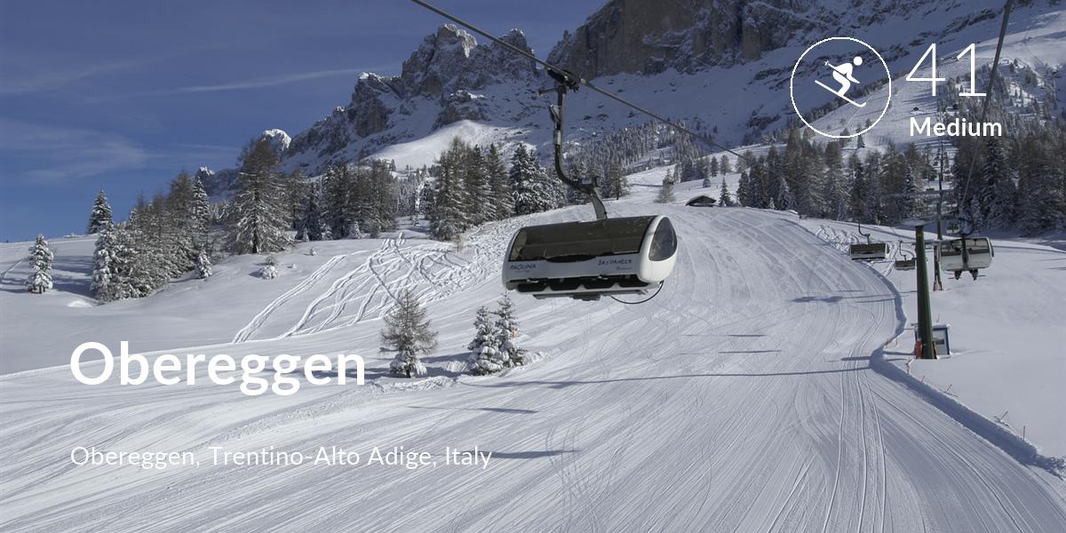 Skiing comfort level is 41 in Obereggen