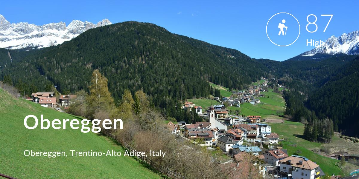 Hiking comfort level is 87 in Obereggen