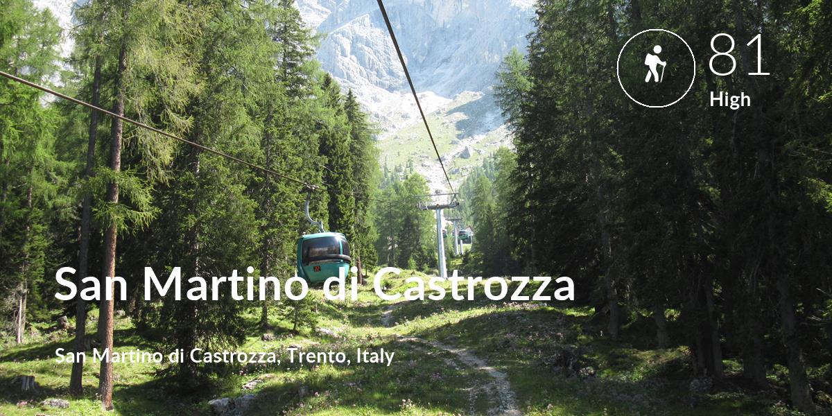 Hiking comfort level is 81 in San Martino di Castrozza