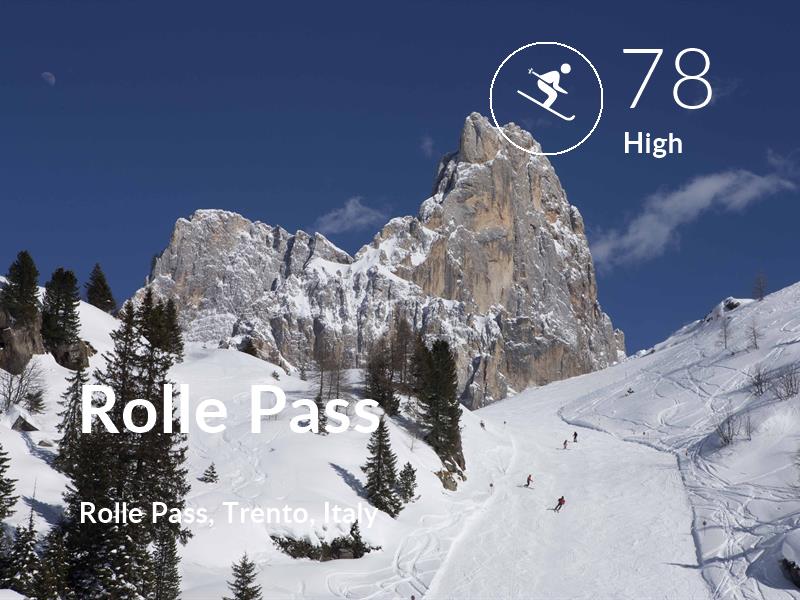 Skiing comfort level is 78 in Rolle Pass
