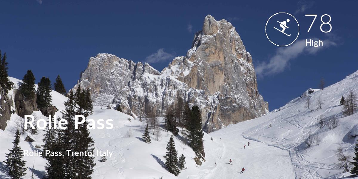 Skiing comfort level is 78 in Rolle Pass
