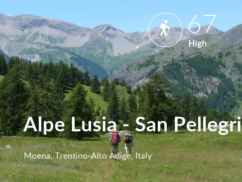 Hiking comfort level is 67 in Alpe Lusia - San Pellegrino