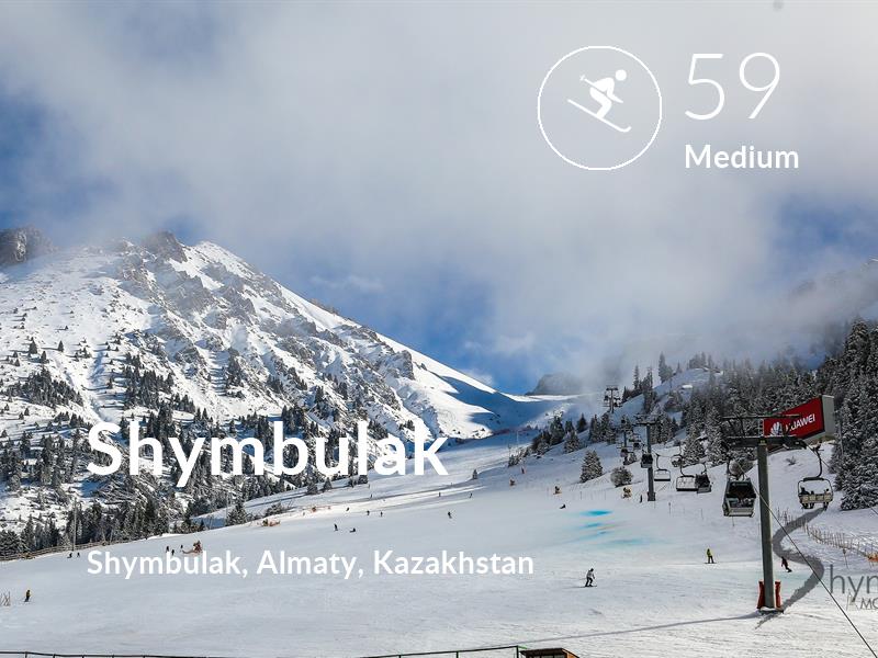 Skiing comfort level is 59 in Shymbulak