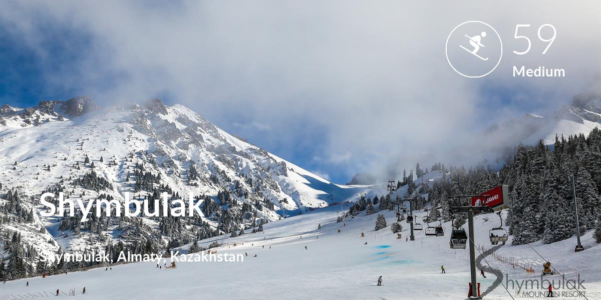 Skiing comfort level is 59 in Shymbulak