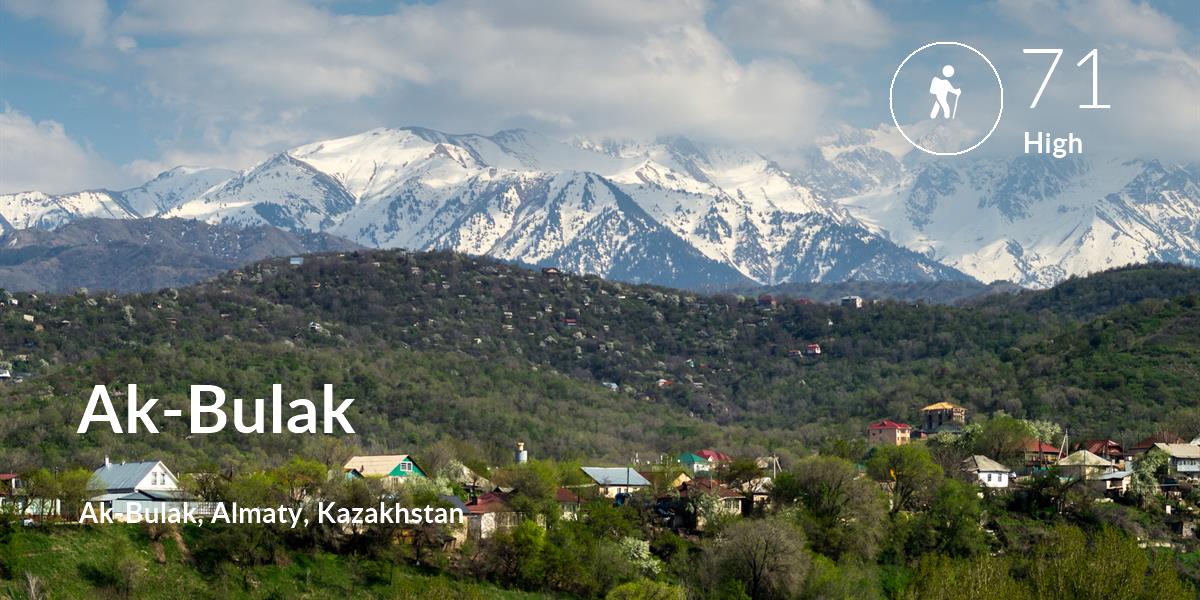 Hiking comfort level is 71 in Ak-Bulak