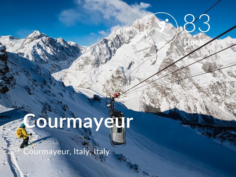 Skiing comfort level is 83 in Courmayeur