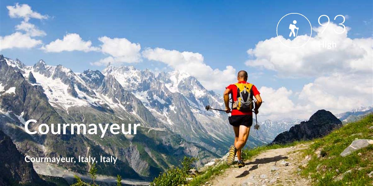 Hiking comfort level is 93 in Courmayeur