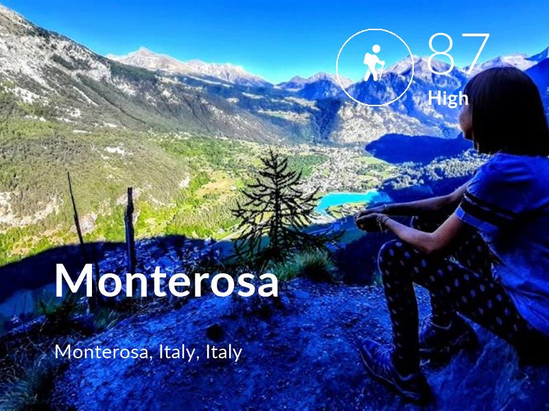 Hiking comfort level is 87 in Monterosa