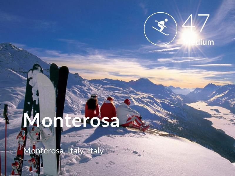 Skiing comfort level is 47 in Monterosa