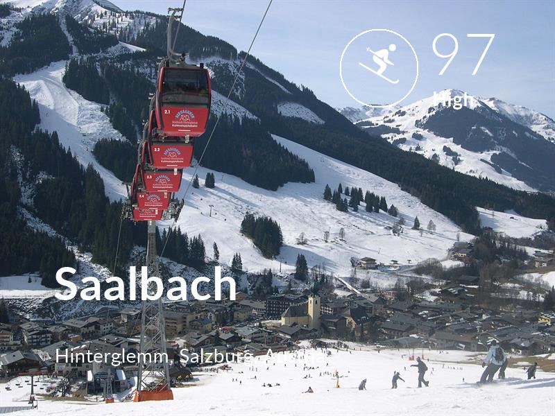 Skiing comfort level is 97 in Saalbach 