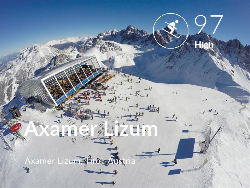 Skiing comfort level is 97 in Axamer Lizum